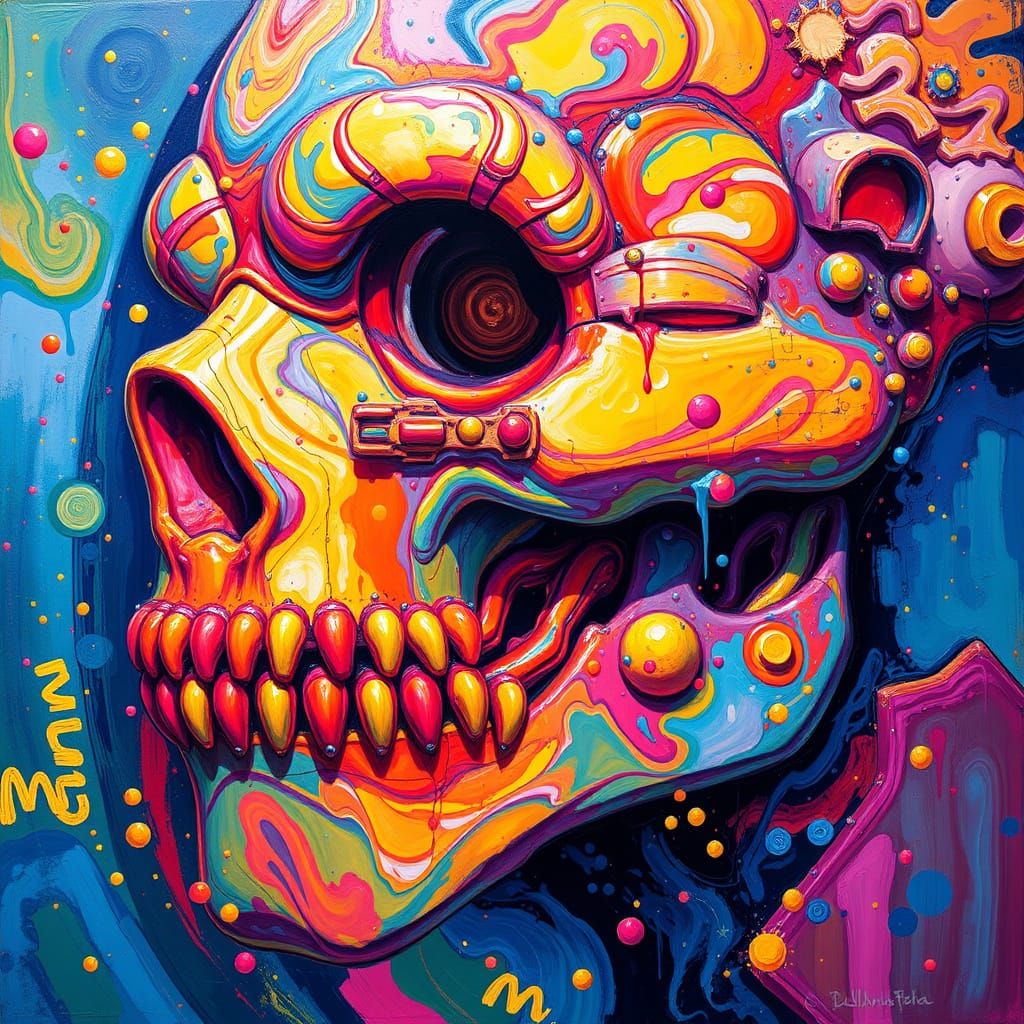 Airbrush Art Blending Neo-Impressionism and Expressionism