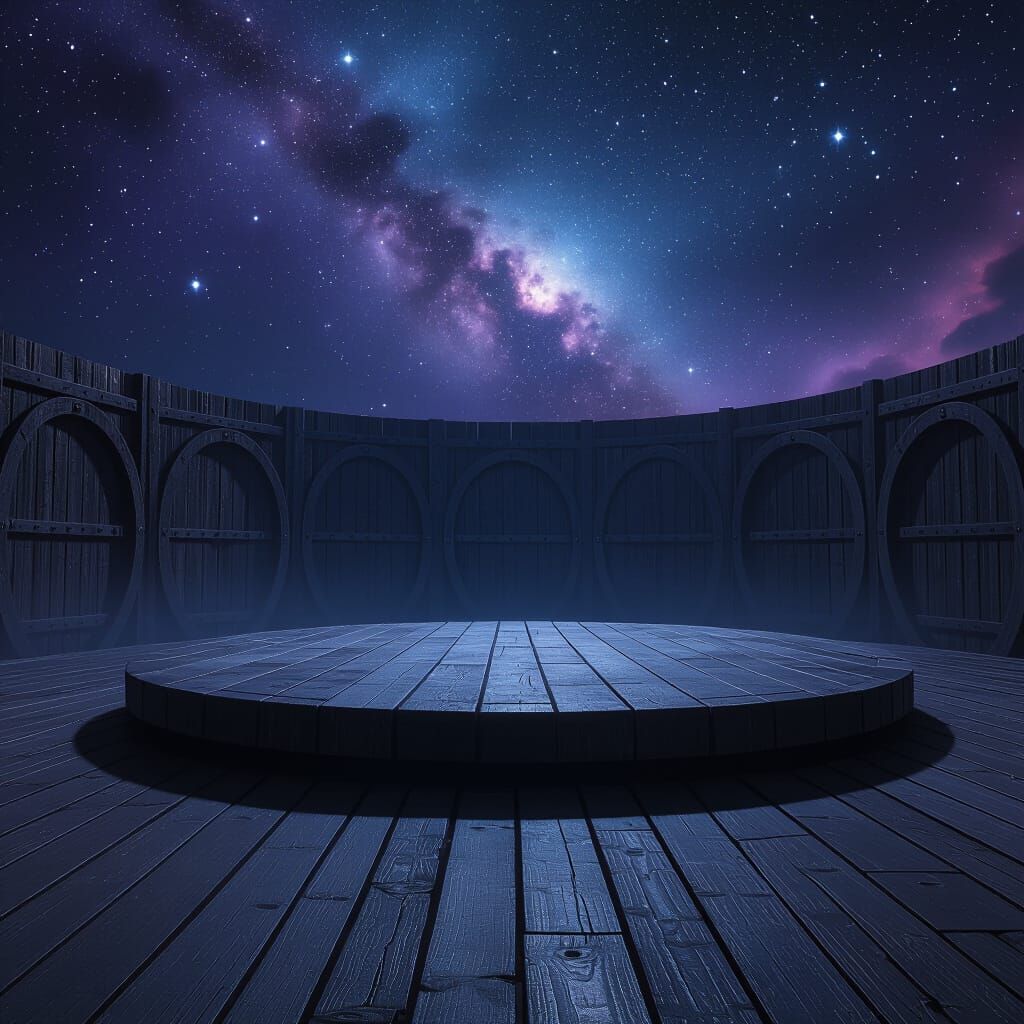 Desolate Galaxy Platform with Medieval Doors