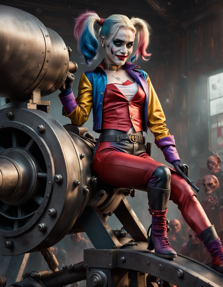 Harley Quinn and Joker in Hyperrealistic Rendering