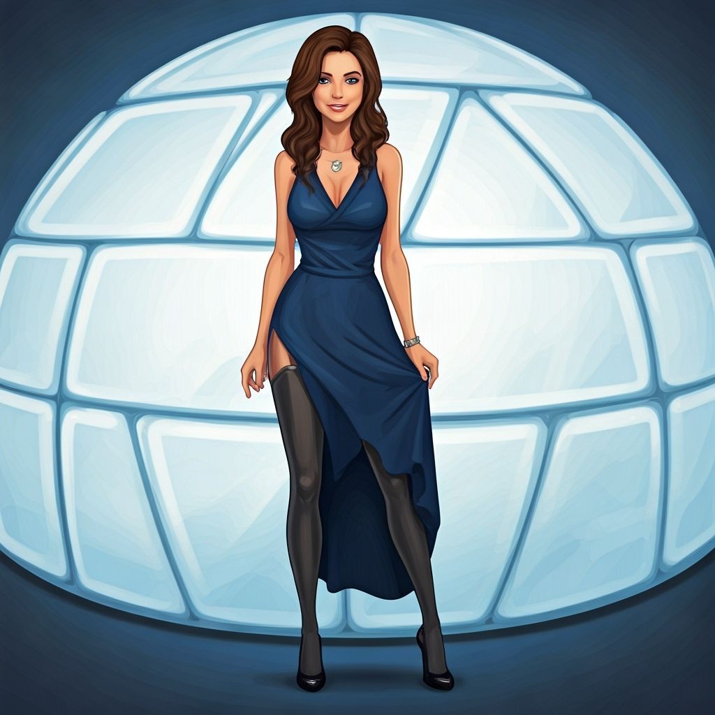 Woman Standing by a Diamond Igloo
