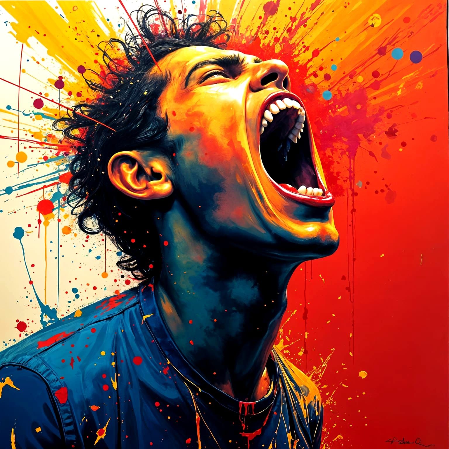 Vibrant Chaos in Abstract Expressionism Style