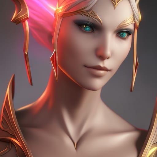 High Elf Portrait in Detailed Concept Art Style