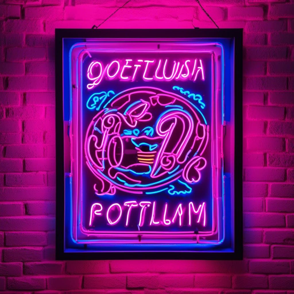 Glowing Pink Neon "FOOTLOOSE" Sign in 80s Style