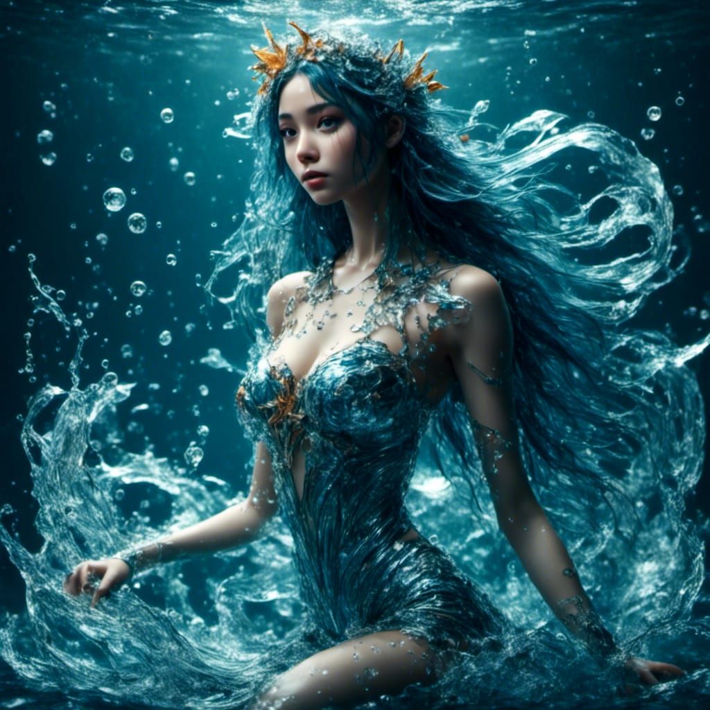 Realistic Little Mermaid in Magical Underwater Setting