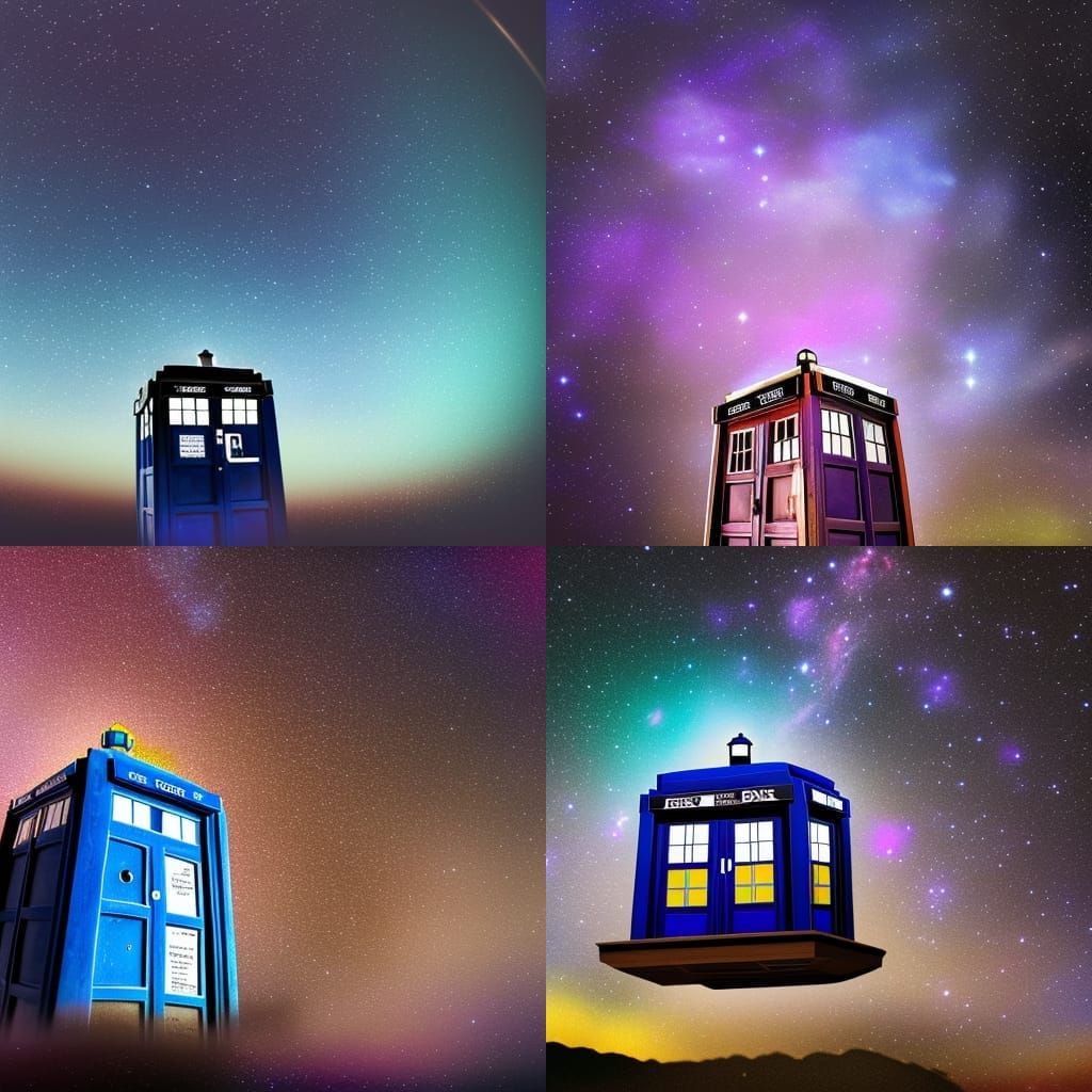 TARDIS in Space: Photorealistic Digital Art