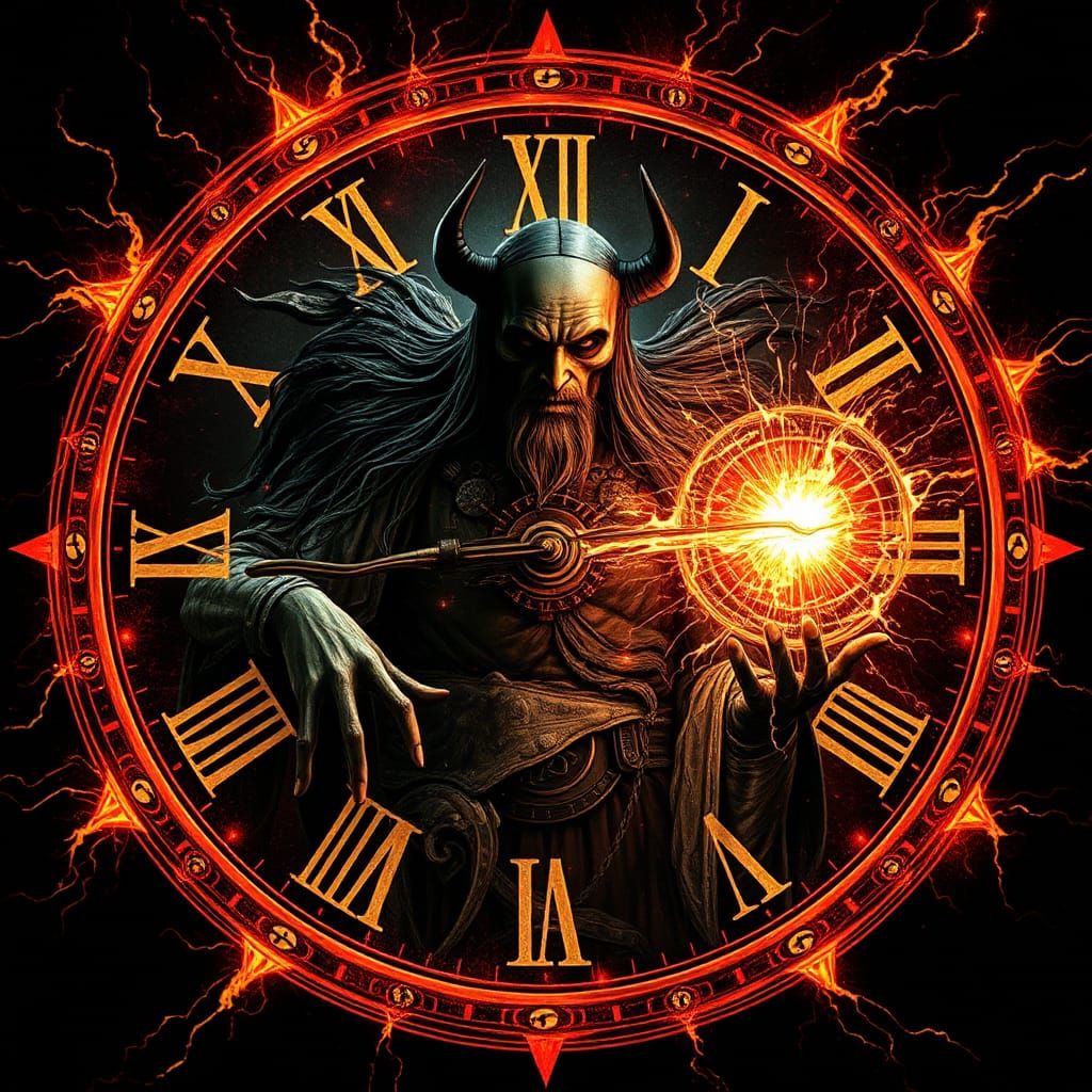 Sinister Father Time Composed of Encaustic Bosons