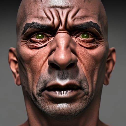 Sinister Office Creep: Hyperrealistic Mugshot Portrait