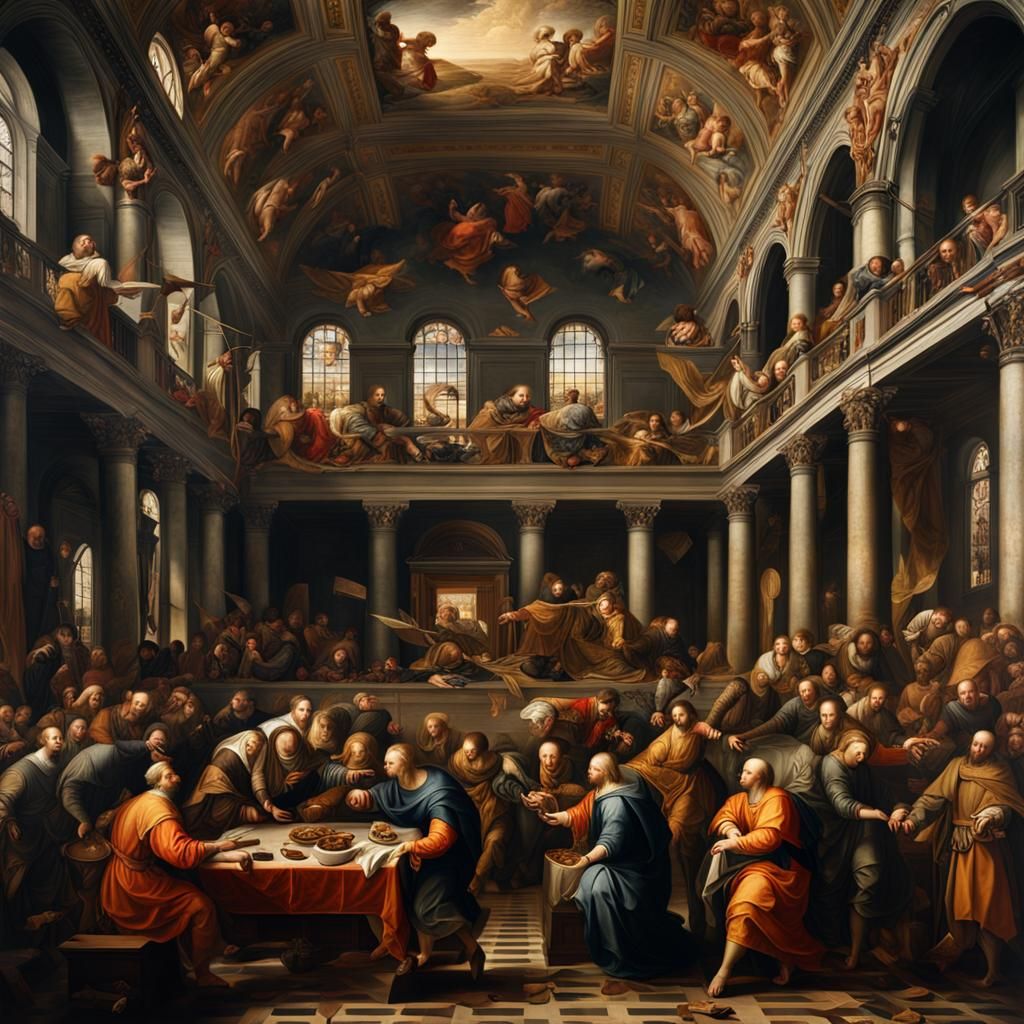 Hyperrealistic Renaissance Painting with Intricate Details