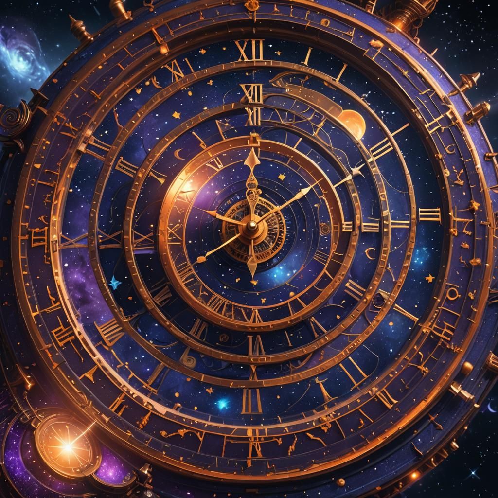 Surreal Time Clock in Starry Universe
