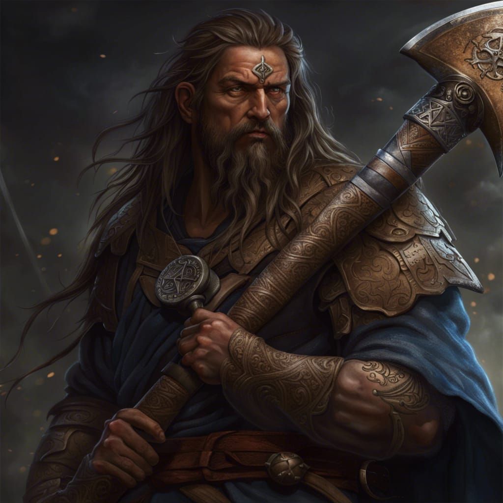 Eitri with Greataxe in Fantasy Style