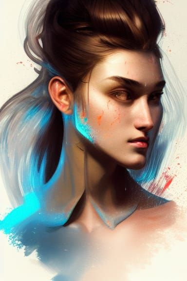 Detailed Portrait with Dynamic Lighting in Digital Art Style