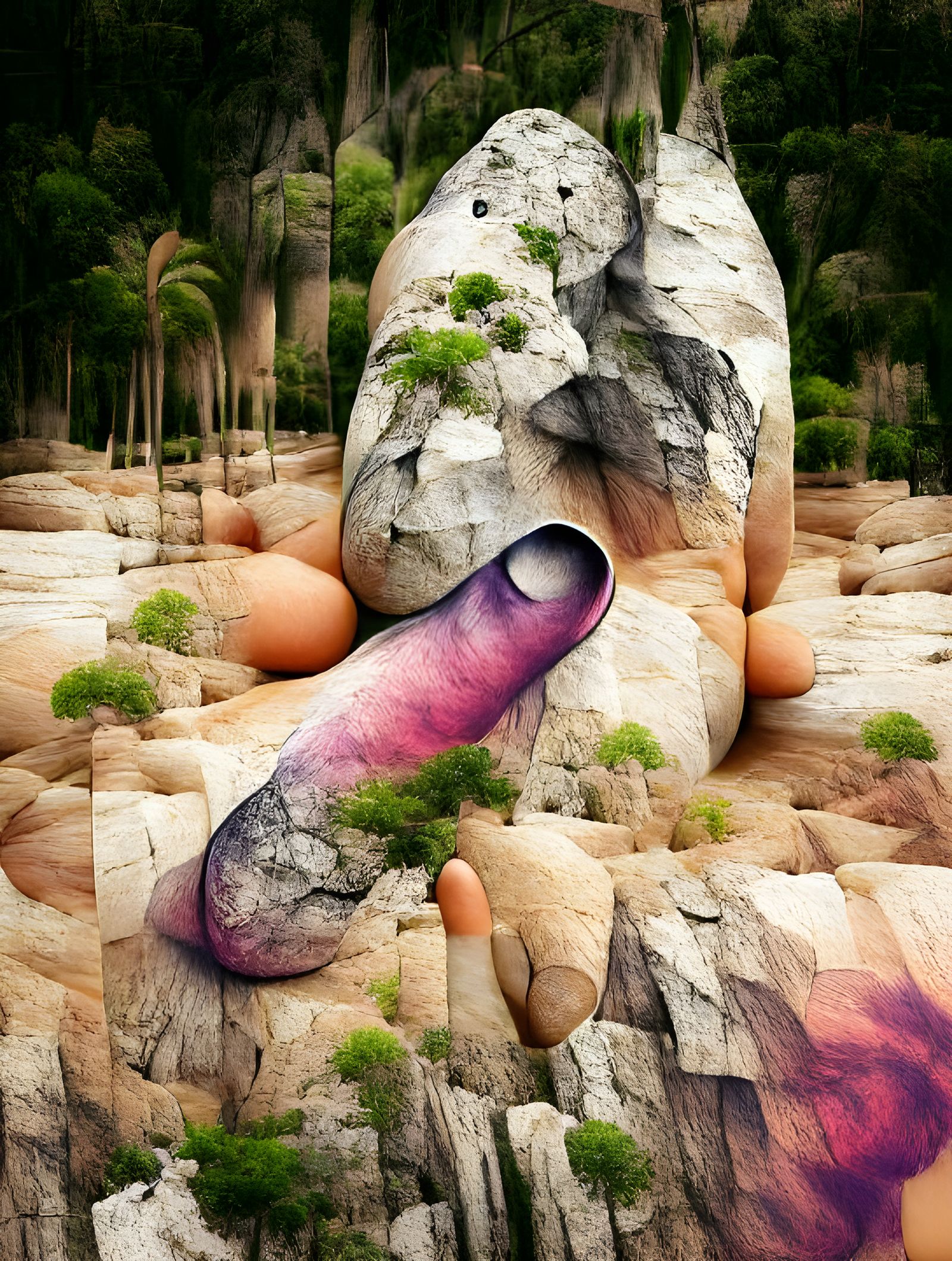 Beautiful Photo Illustration of Phallic Rock Formation