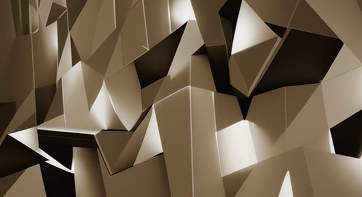 Monochrome 3D Music Visualization: Geometric Landscape