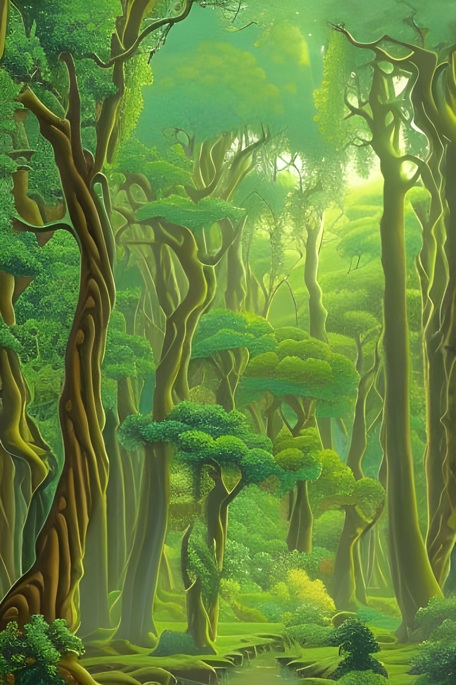 Faces Hidden in Elven Woodland Treehouse: Fantasy Art