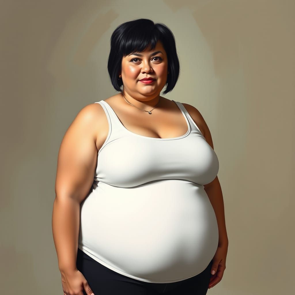 Confident Curves in a Chic White Leotard