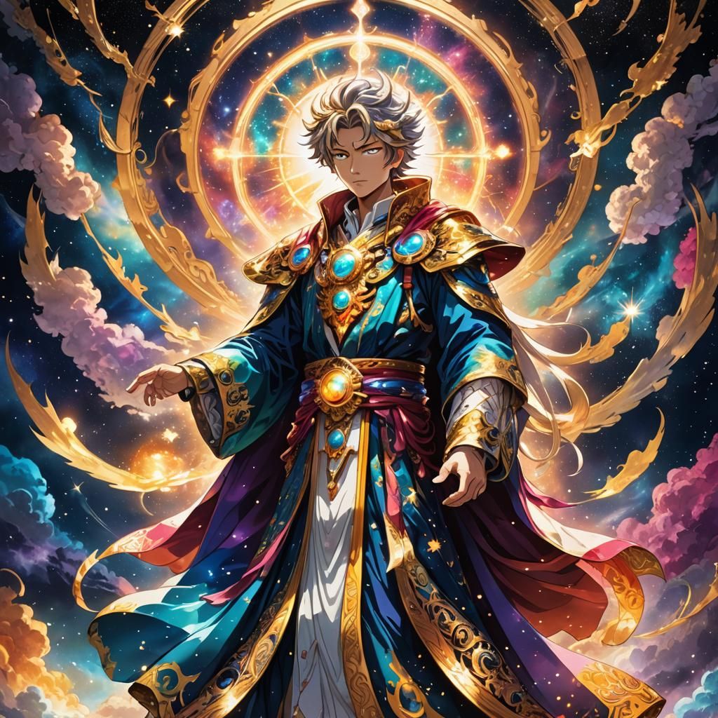 Godly Cosmic Being in Anime Style