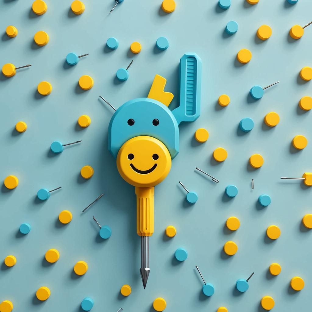 Stylized 3D Screwdriver in Minimalist Digital Art