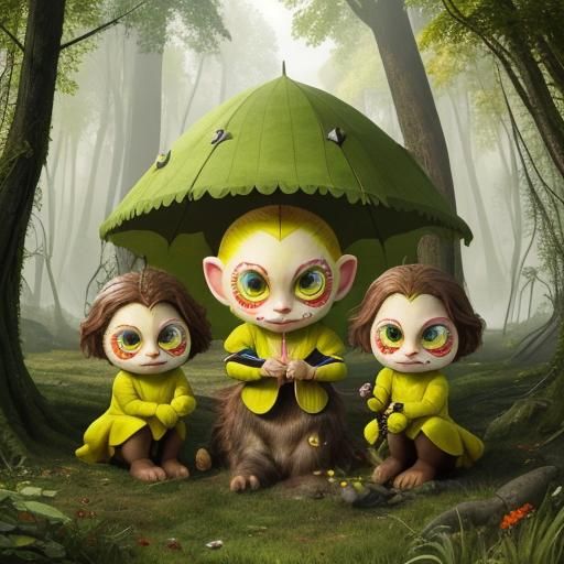 Magical Biological Forms in a Surreal Prism Landscape