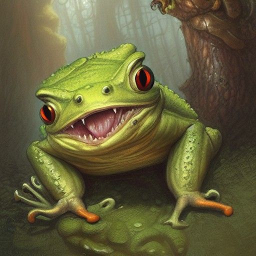Cute Amphibian Monster Illustration