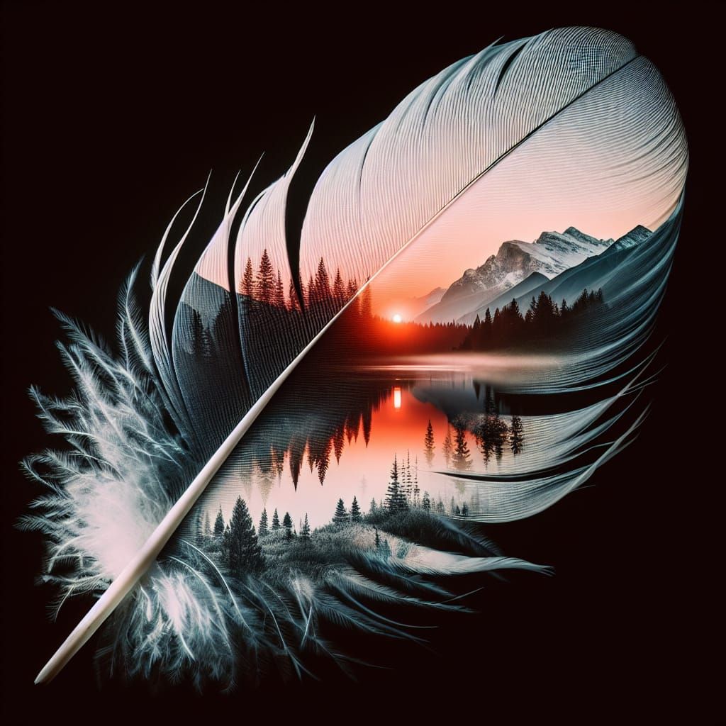 Double Exposure Feather