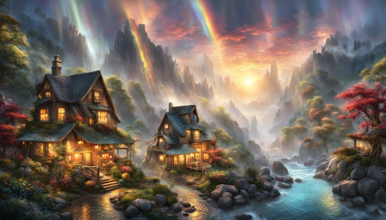 Light Refraction Through Prism in Digital Matte Painting