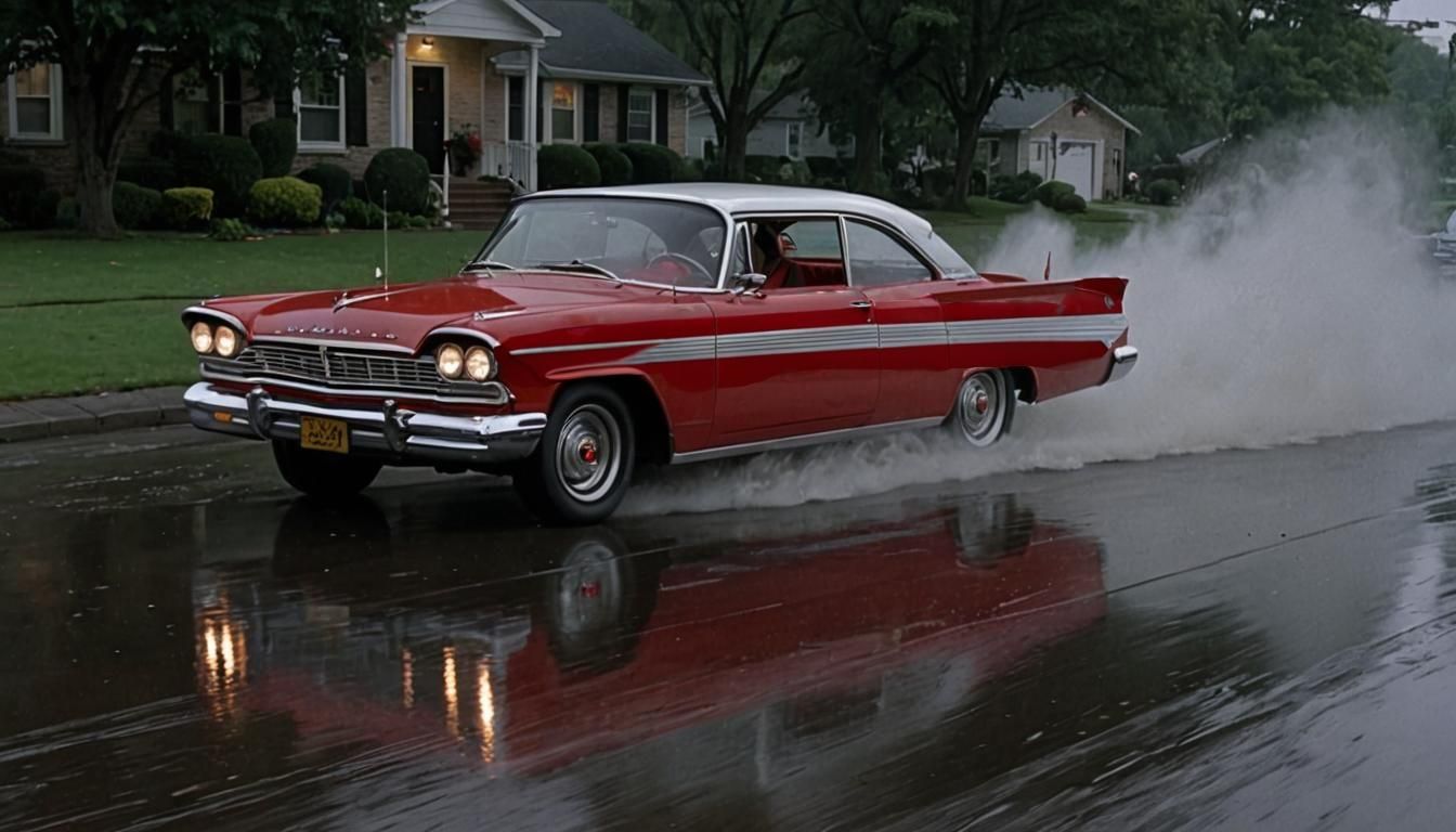 Christine: 1958 Plymouth Fury in Pouring Rain