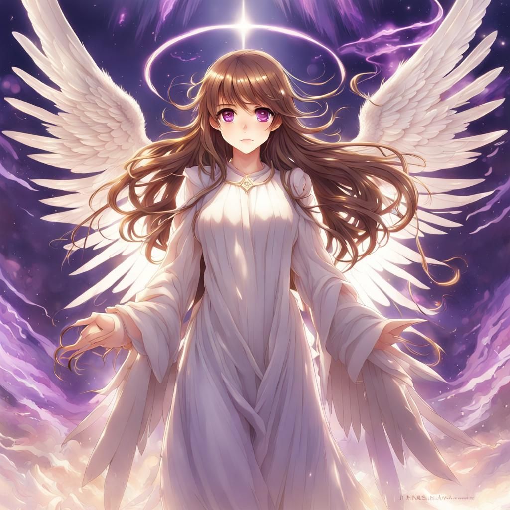 Anime Angel Girl in Holy Light