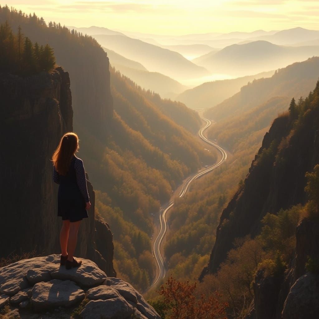 Misty Mountain Vista in Hudson River Style
