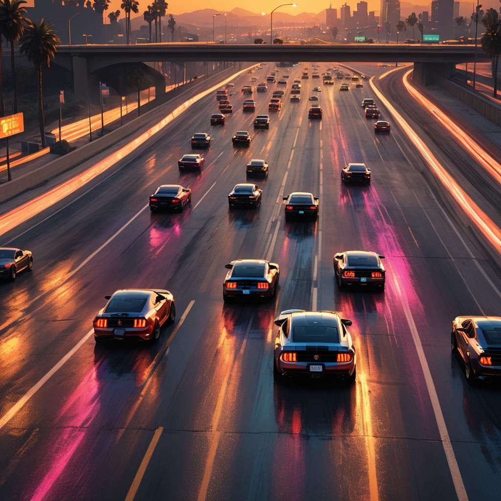 Hexed Ford Shelby Race on Los Santos Freeway