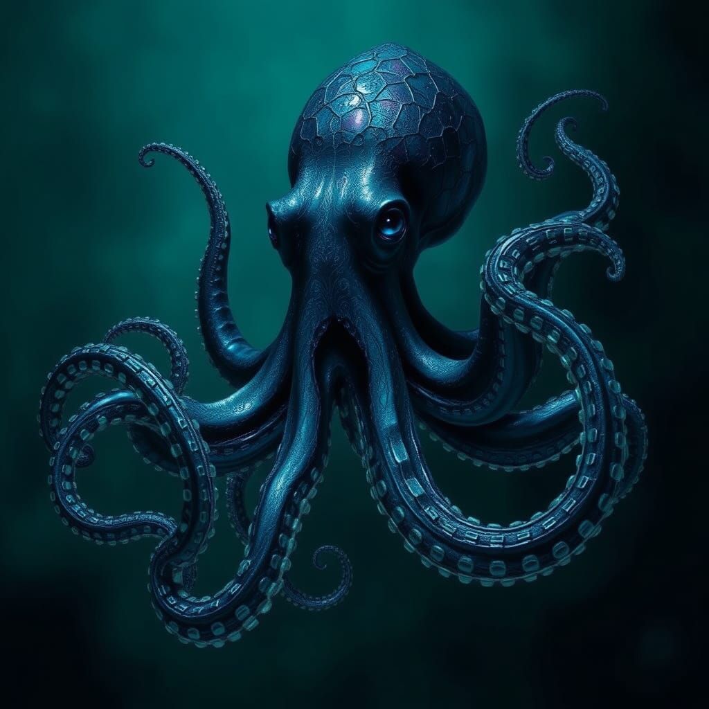 Ethereal Indigo Abyssal Octopus