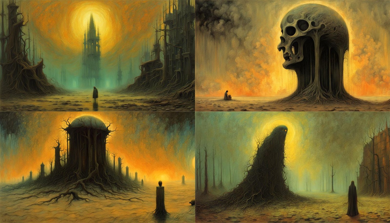 Shadow of Mercy: Beksiński-Inspired Horror