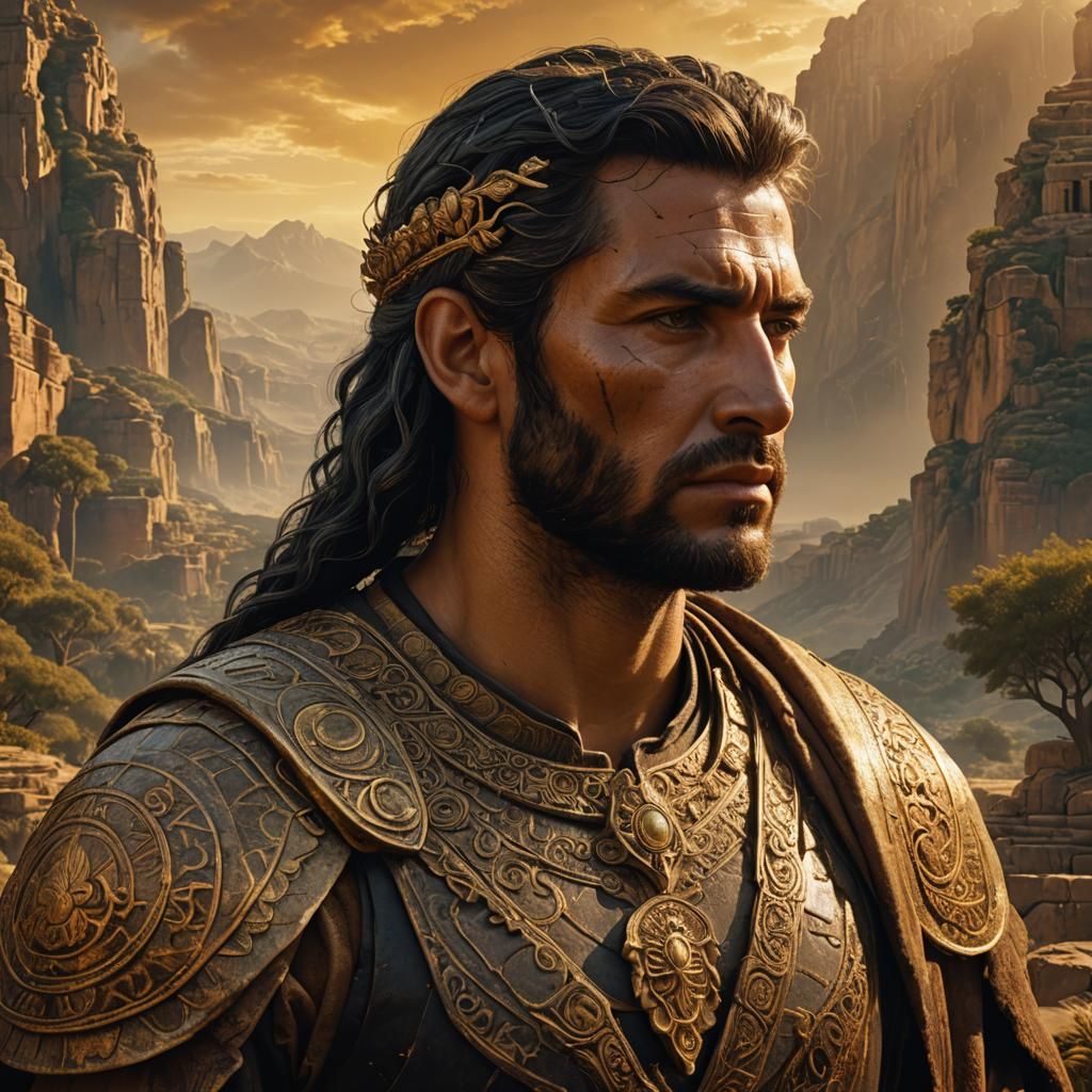 Latinian King in Ancient Matte Painting Style