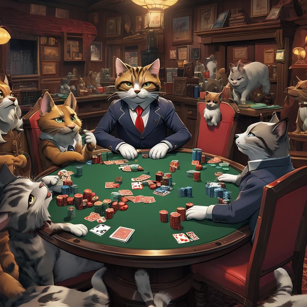 Basil The Cat Thinks He Could Take To Poker!