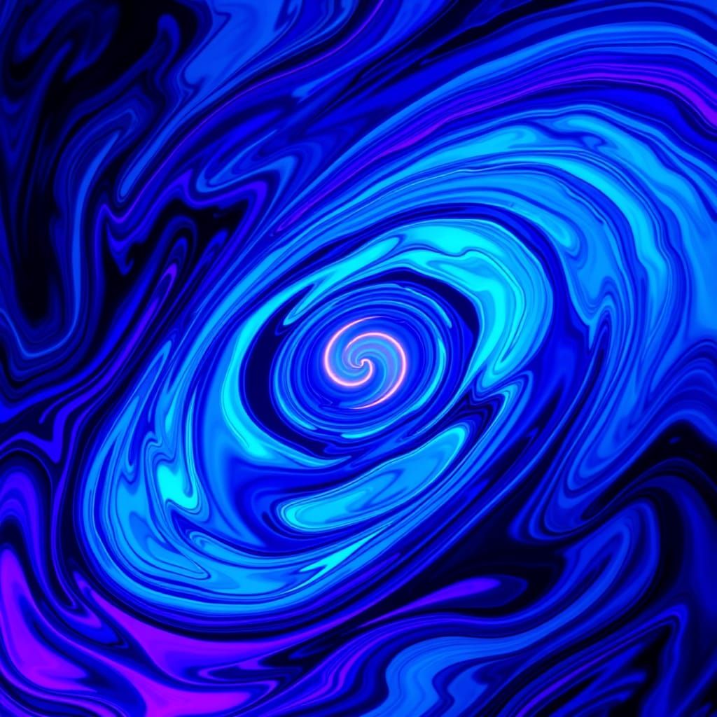 Abstract Swirling Patterns with Glowing Symbol