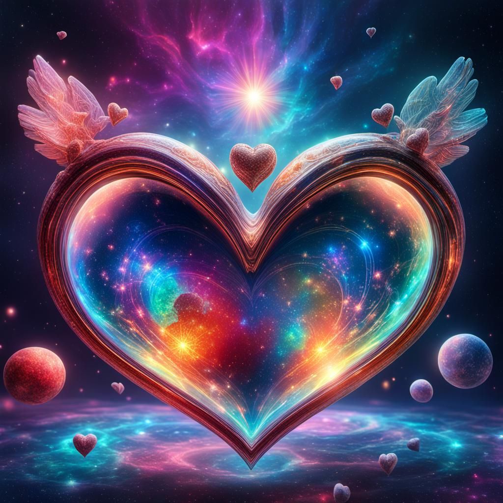 Holographic Love Heart in Cosmic Astral Style