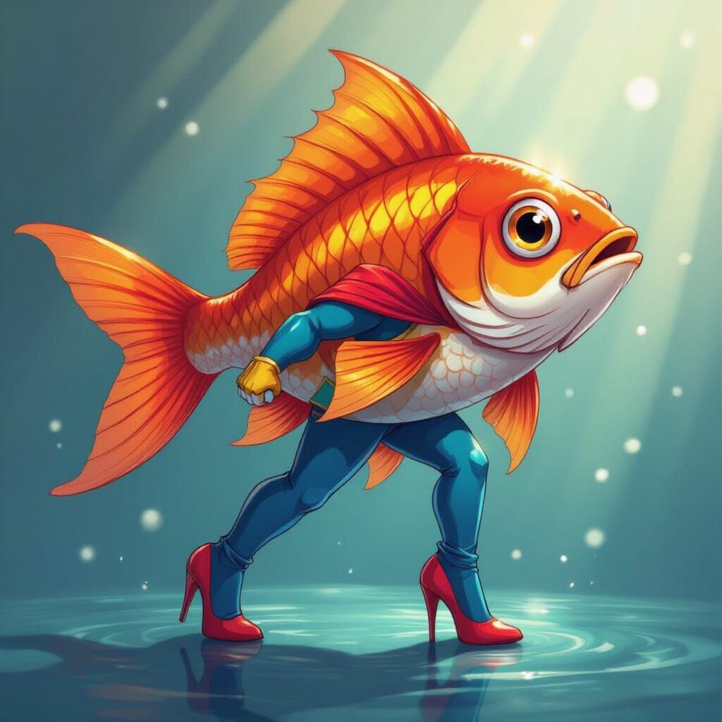Anime Fish Hero in High Heels