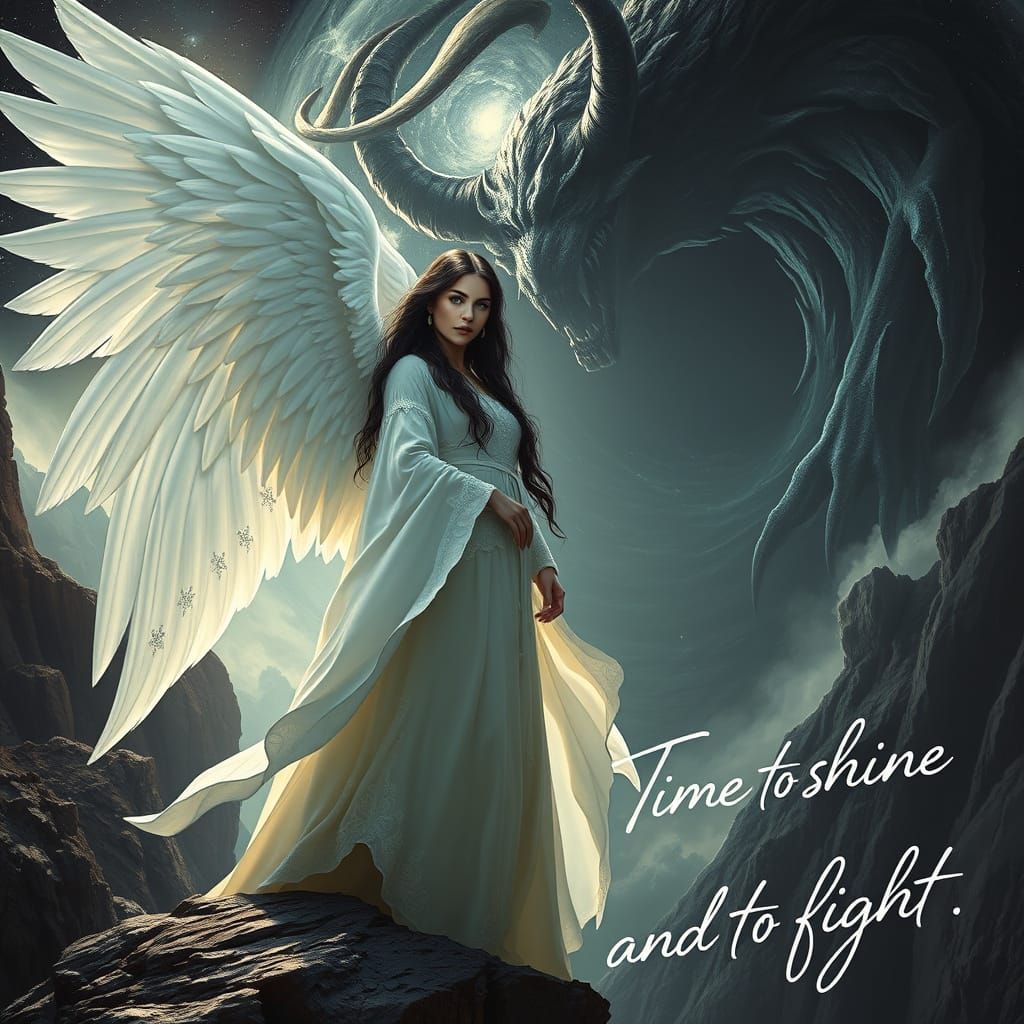 Angel of Hope Confronts Chaos in Post-Apocalyptic Landscape