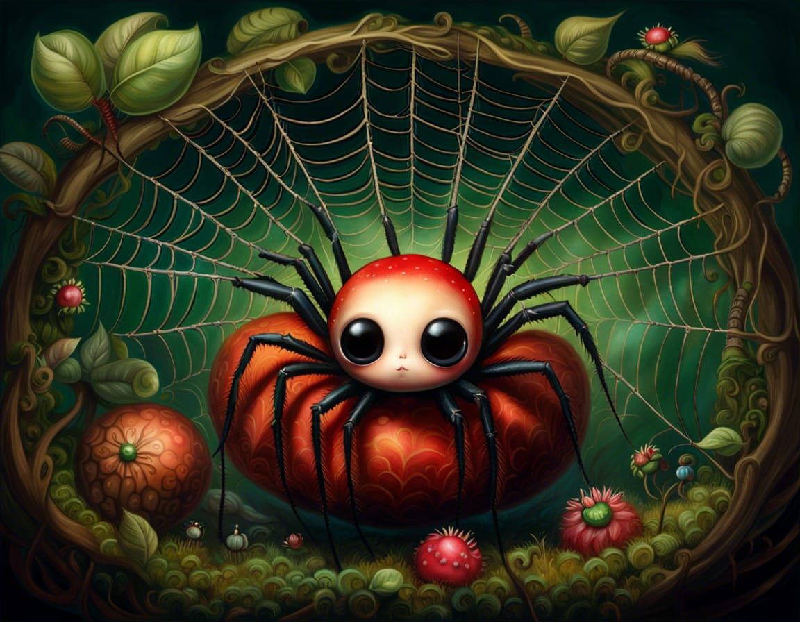 Spider in it's web