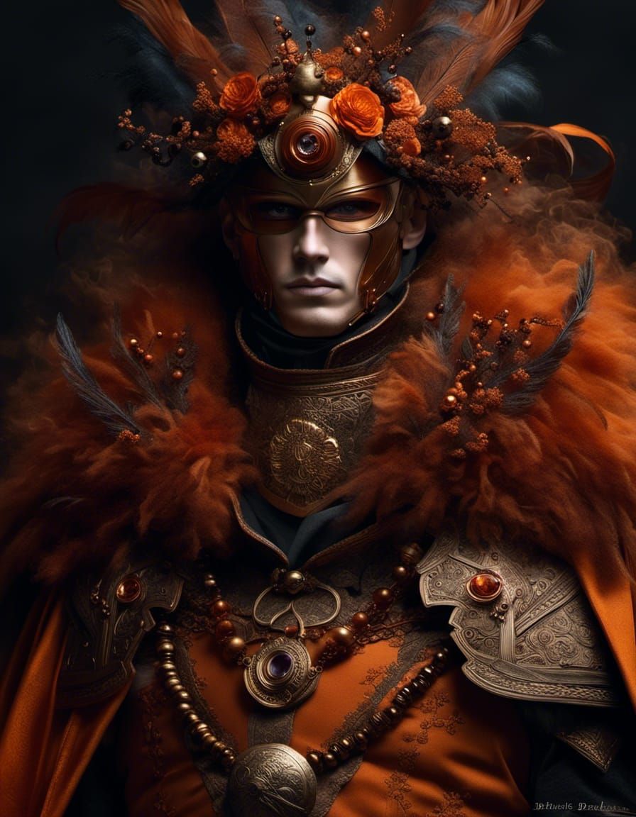 Fire Elemental Warlock in Copper and Sienna