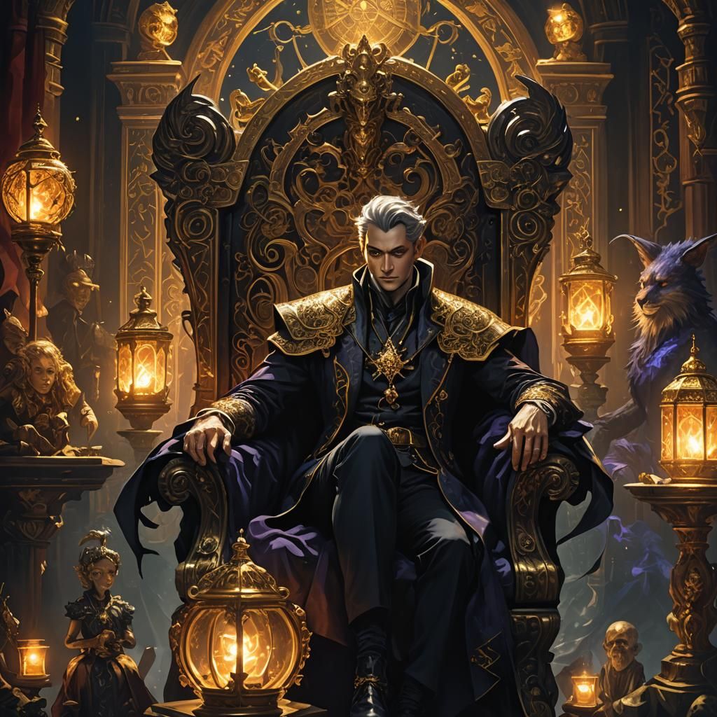 Villainous Magician Portrait in Dark Fantasy Style