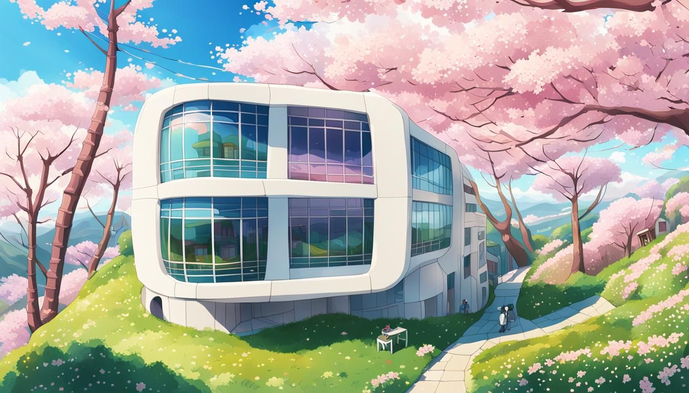 Lively Building with Printer Core in Anime Architecture