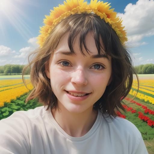 Colorful Farm: Farmer in Divine Sunshine