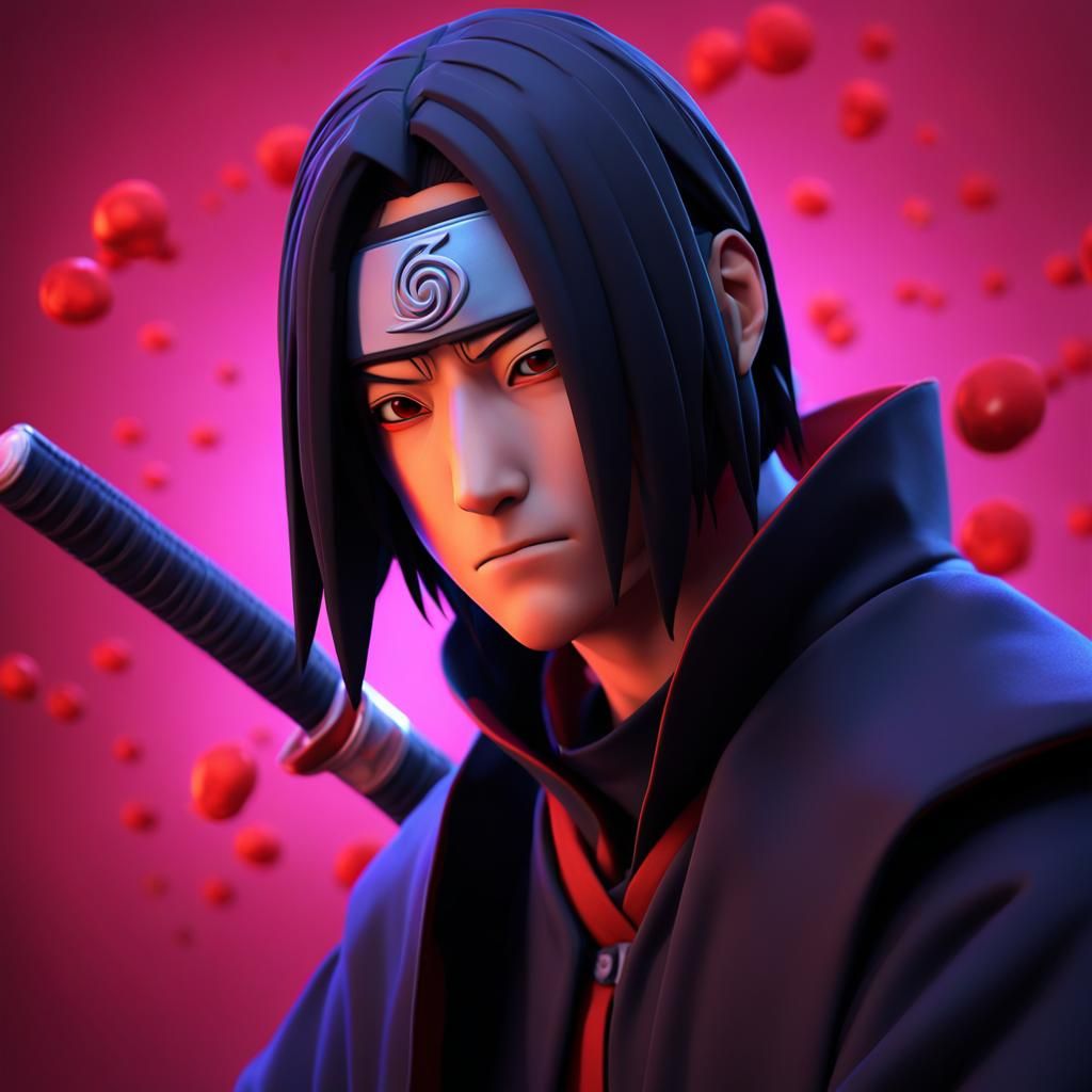 Itachi Uchiha in Pixar-Style 3D Digital Art