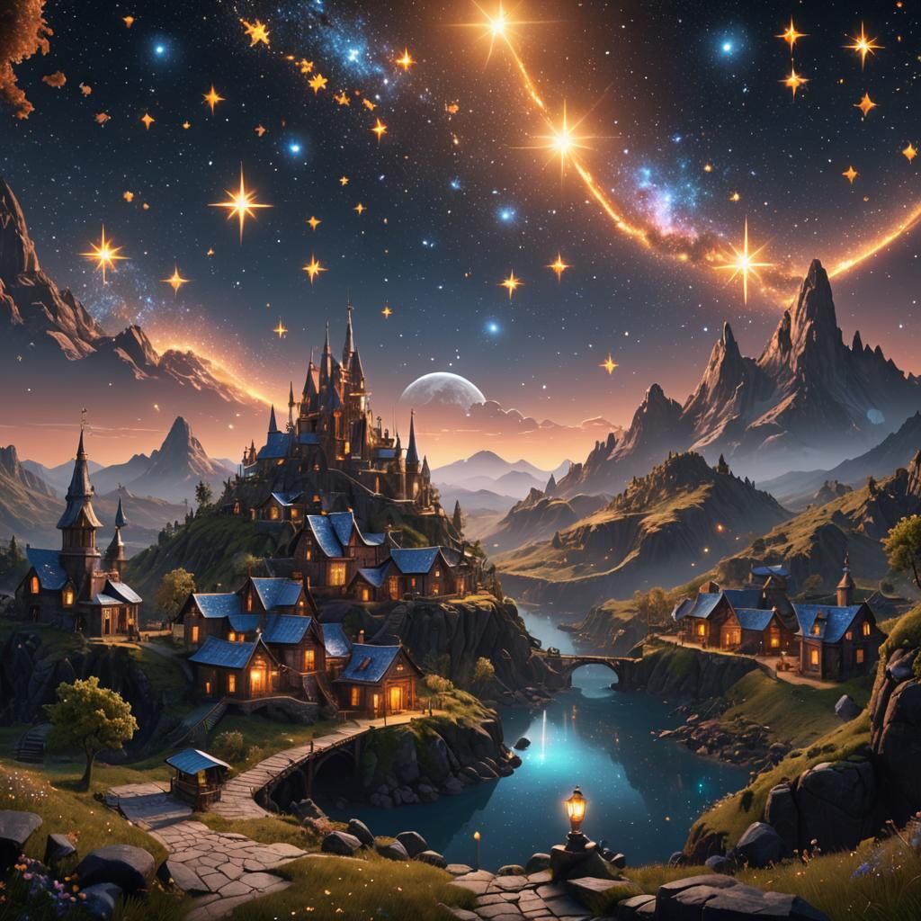 Fantastical Starry Sky Concept Art