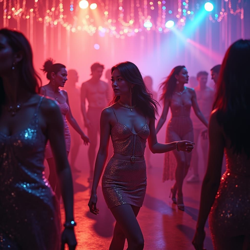 Glamorous Night Dance Party in Cinematic Style