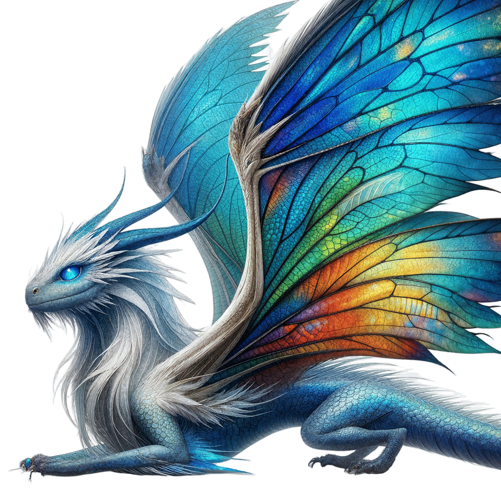 Opalescent Dragon with Dragonfly Wings