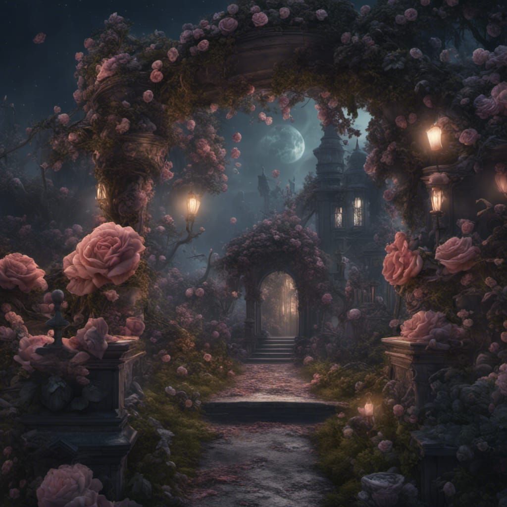 Grim Grinning Ghosts in Spooky Rose Garden