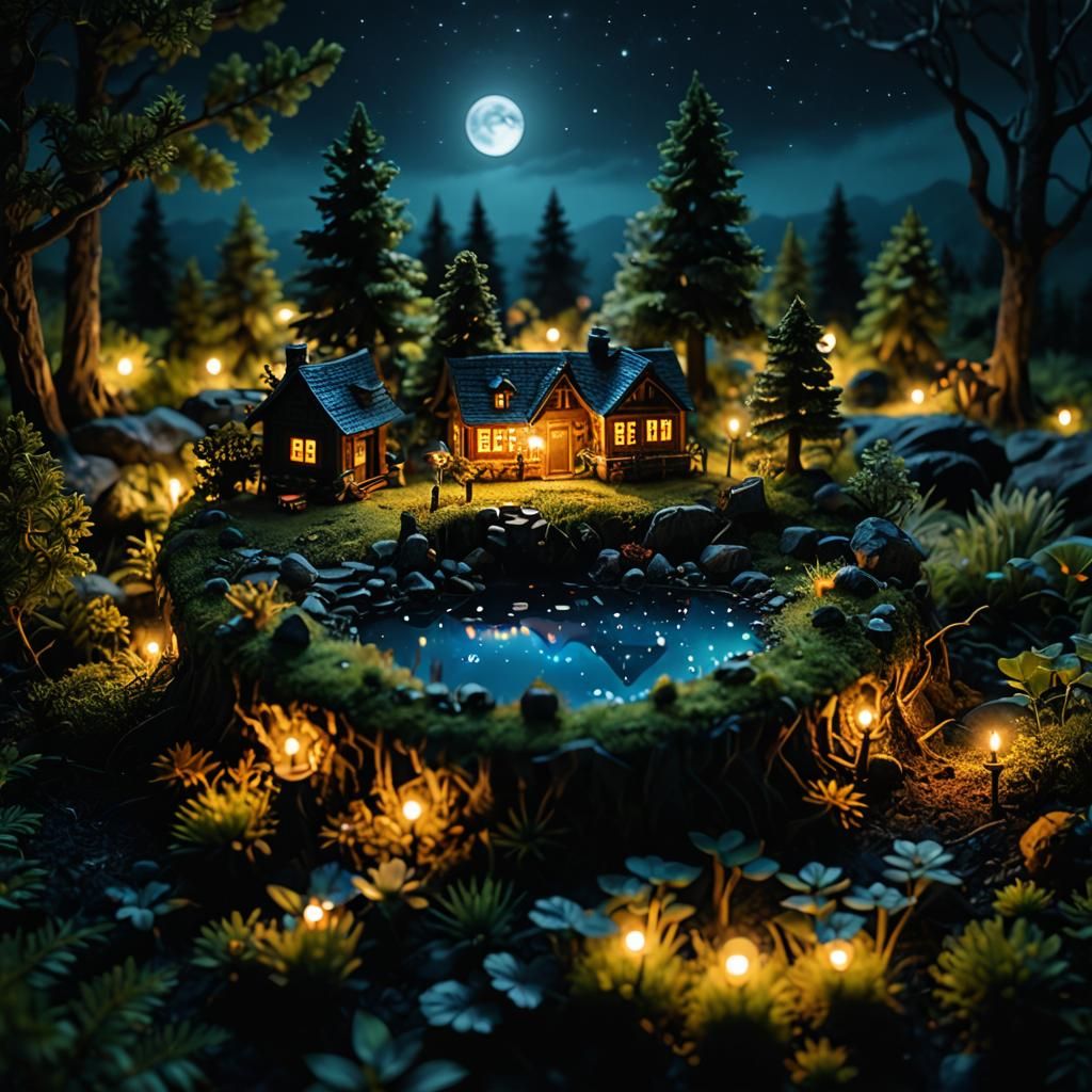 Mysterious Night Nature in Miniature, 8K