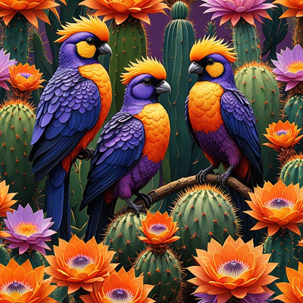 Tropical Dreamscape in Vibrant Digital Art