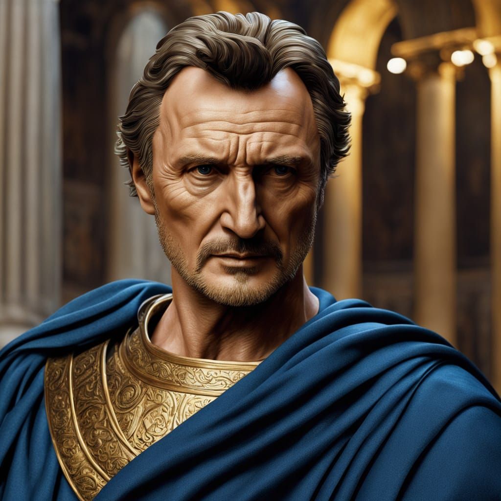 Liam Neeson as Roman Historian in Palace